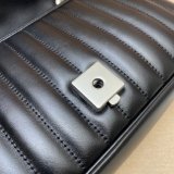 Designer Gucci Replicas GG Marmont matelassé shoulder bag in hibiscus black 443497 leather